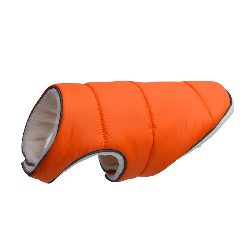 Теплая зимняя одежда для собак, куртка для питомцев, Светоотражающий Жилет для щенков, Удобный флисовый жилет для маленьких, средних и больших собак - Цвет: orange