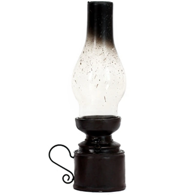 

Nostalgic Old Kerosene Lamp Candlestick Figurine Vintage Resin Crafts Europe Home Decor Horse Lamp Ornament Retro Gift Figurines