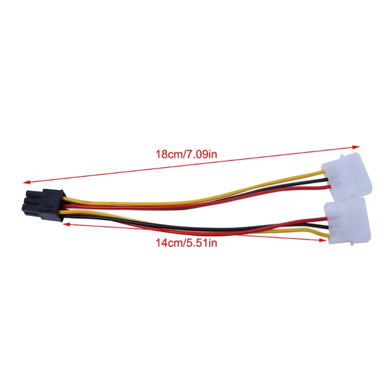 10 шт./компл. двойной Molex 4-Pin к одному PCI-E 6-Pin Мощность разъем Y Кабель-адаптер F3MA