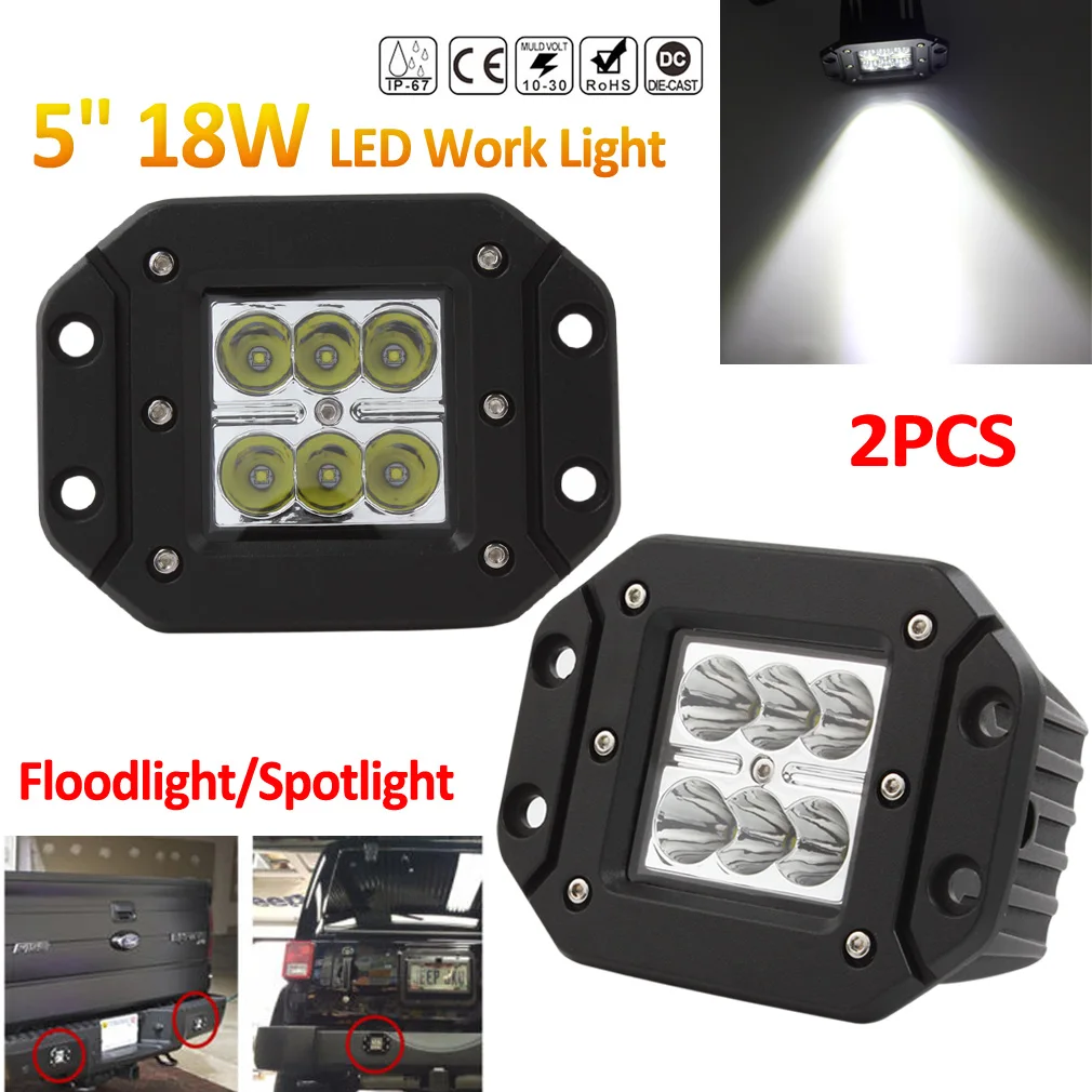 2x18 W 12 V/24 V 2000LM Водонепроницаемый светодиодный рабочий светильник для мотоцикла/трактор/лодка/4WD внедорожник/SUV/ATV автомобилей Подсветка