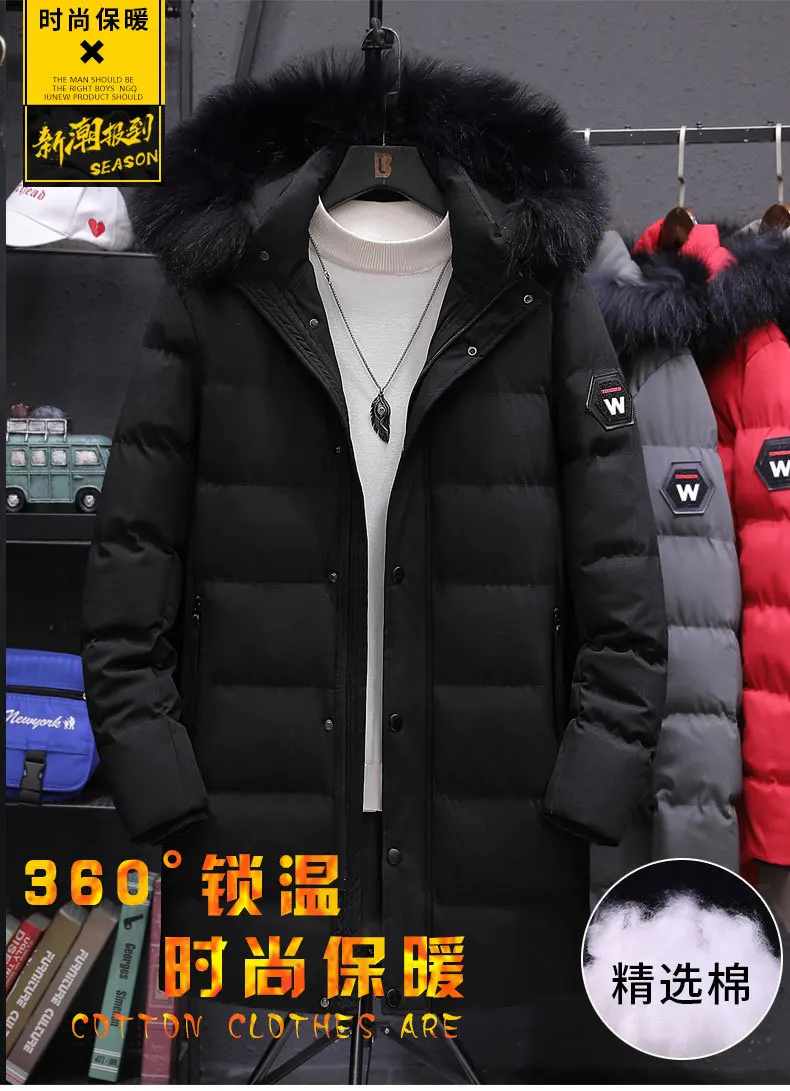 Cotton-padded Clothes MEN'S Coat Winter New Style Plus-sized down Jacket Cotton-padded Clothes Korean-style Thick Mid-lengt