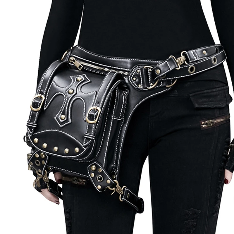 de pierna de cintura Steampunk para mujer, bolso de motorista de para hombre, mochilas de cinturón de Hip Hop para motocicleta, bolso de hombro tipo mensajero|Riñoneras| - AliExpress