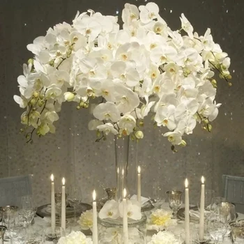 

Artificial Flower butterfly orchid 11/9heads Feel wet Silk Orchid flower for Wedding party home decoration High quality 96/72cm