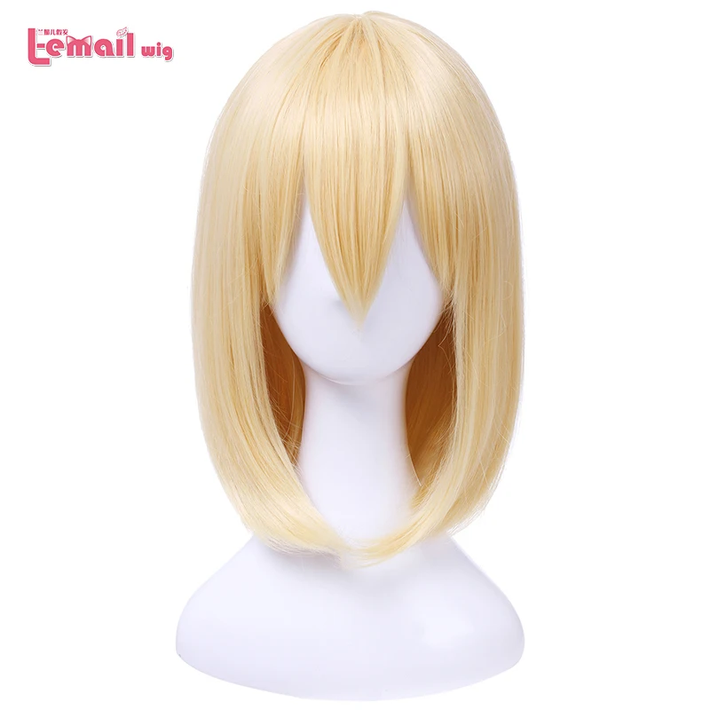 L-correo electrónico-Peluca de cabello sintético para hombres, pelo corto negro para Cosplay de Armin Arlert, pelo sintético resistente al calor, Mikasa Ackerman