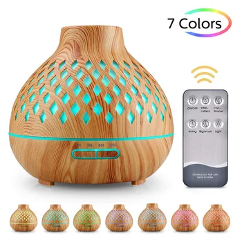 

New Style Night Lamp Hollow Humidifier Seven Color Air Purifier Wood Grain Aromatherapy Machine