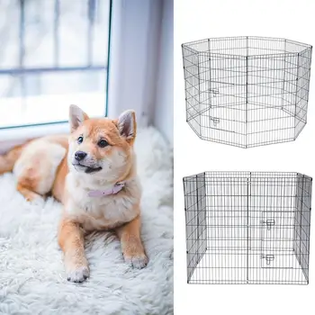 

8 Panel Pet Playpen Iron Fence Puppy Kennel House Exercise Training Puppy Kitten Space Dogs Supplies Rabbits Guinea Pig Cage