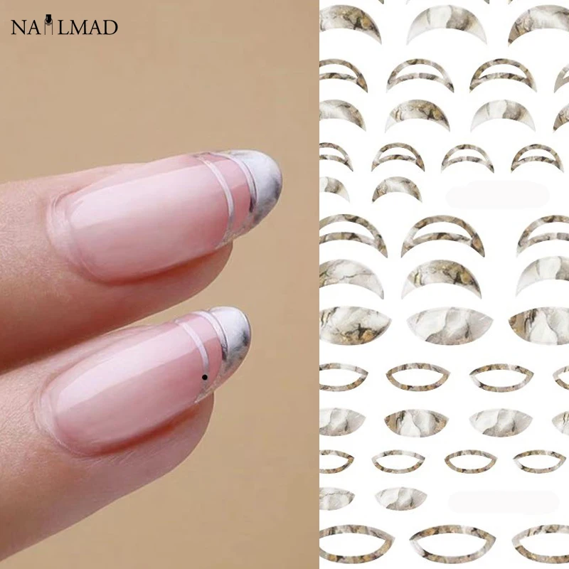 1 шт. Shell Nail Наклейки Мраморный Узор Nail Art Клей Наклейки Наклейки Маникюр Украшения