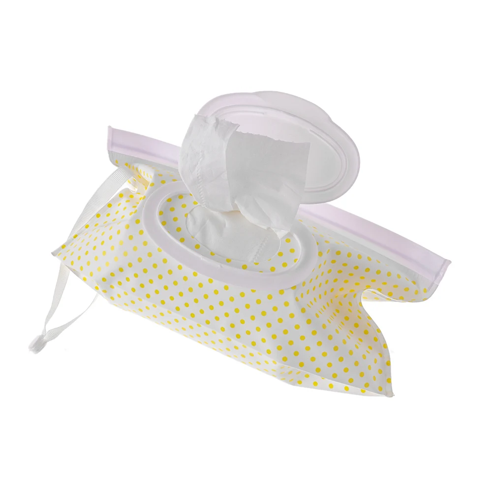 1PC Eco-Friendly Wet Wipes Bag Baby Wipes Box Wet Wipe Box Cleaning Wipes Ziplock Bag Clamshell Snap Strap Wipe Container Case 5