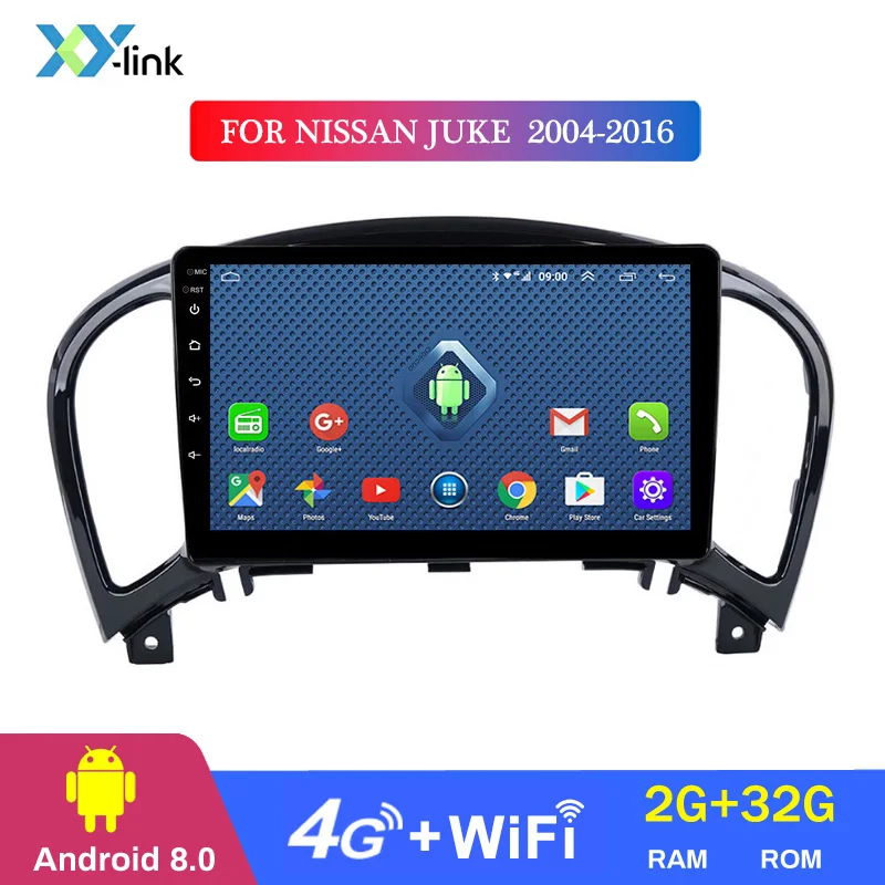 4 CORES 2G RAM 2G ram 32G rom 9 дюймов Android 8,1 мультимедийный dvd-плеер для NISSAN JUKE 2004- Автомобильный gps навигатор - Цвет: 4 CORES 2G RAM