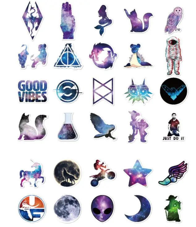 100 шт Galaxy sticker s граффити смешная наклейка для DIY Наклейка на багаж для путешествий ноутбук СКЕЙТБОРД гитара холодильник модный подарок