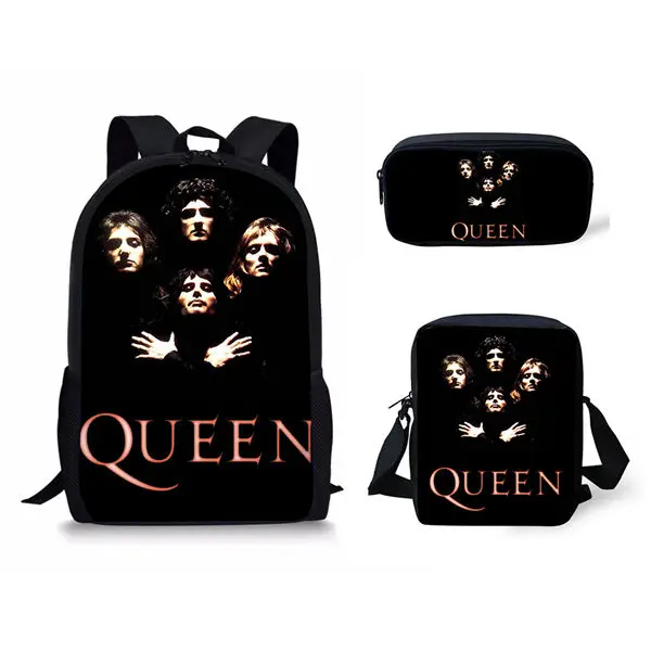 HaoYun Children School Bags Queen Band Bohemian Rhapsody Printing Large Shoulder Backpack 3Pcs/set Kids Custom Students Bookbags CDWX4265CEK