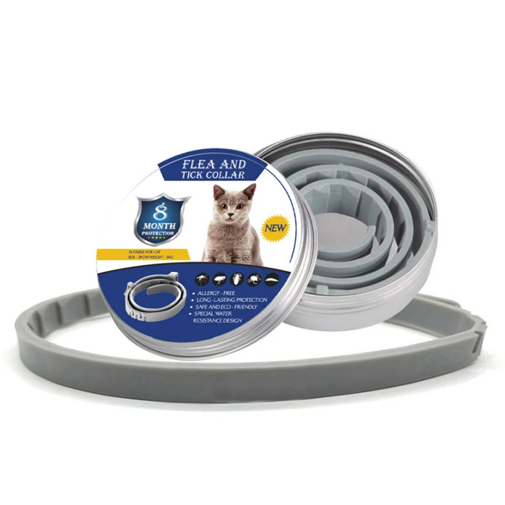 Waterproof Pets Collar Anti Flea Ticks Mosquitoes Adjustable Dog Cat Collar Accessories 8 Months Long-term Protection CXQA01