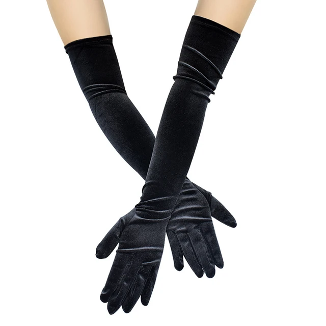Guanti Sexy da donna guanti lunghi neri guanti da guida in velluto  autunnale guanti eleganti da donna lunghi da pranzo guanti da etichetta -  AliExpress