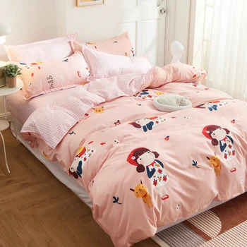 

pink bedding set for children adult single queen king size bed linen Duvet cover pillowcase bedspreads for beds