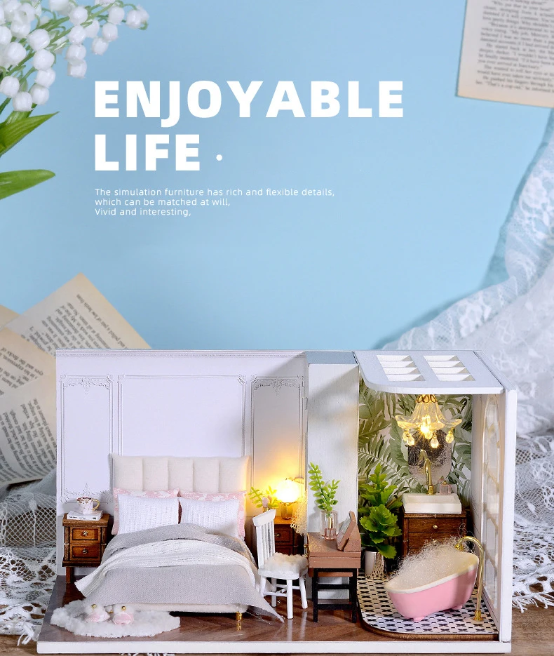 Enjoyable Life 1:32 DIY Miniature Mini Bedroom Set