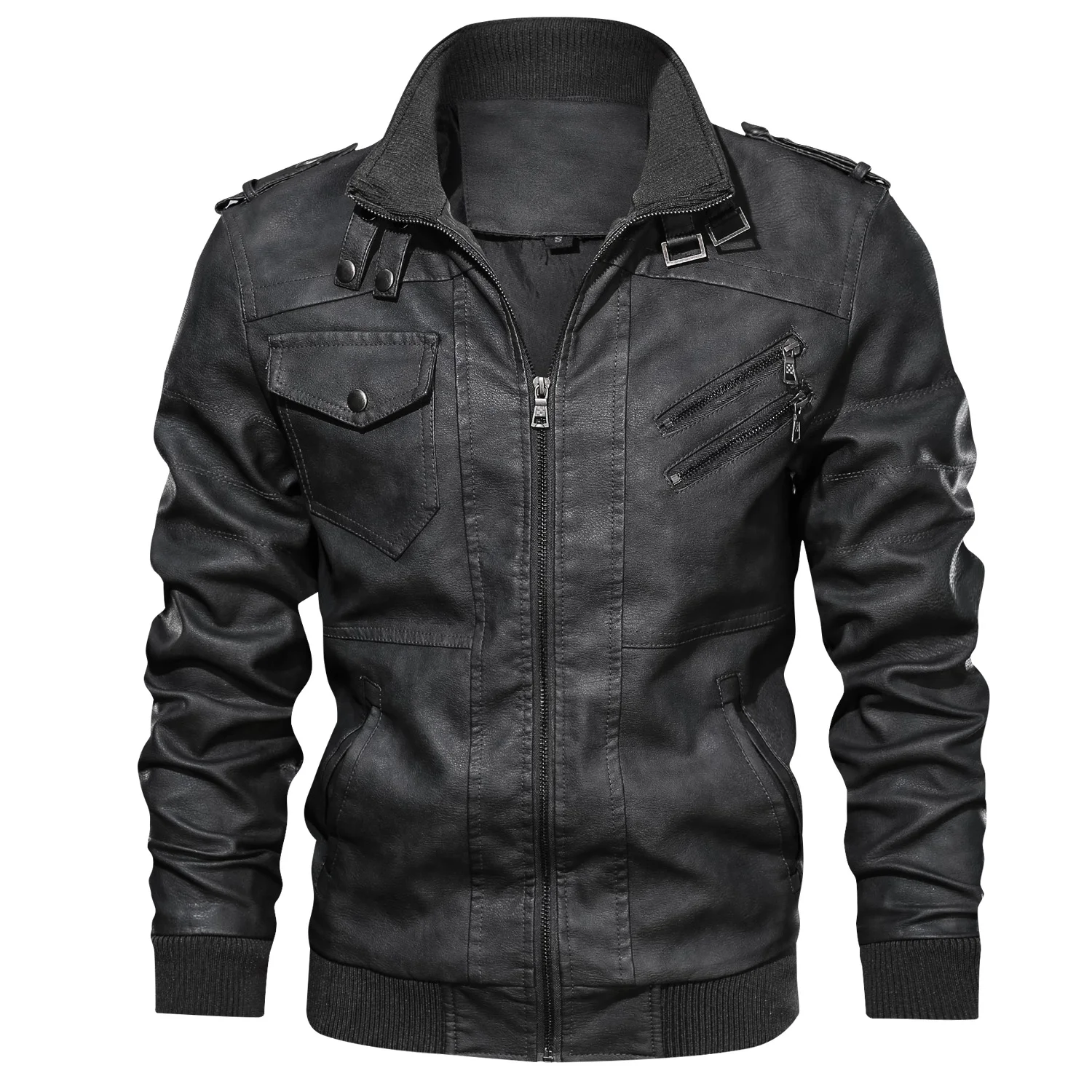 Мужские кожаные куртки высокого качества классический мотоцикл куртка мужская плюс куртка из искусственной кожи Мужская Весна