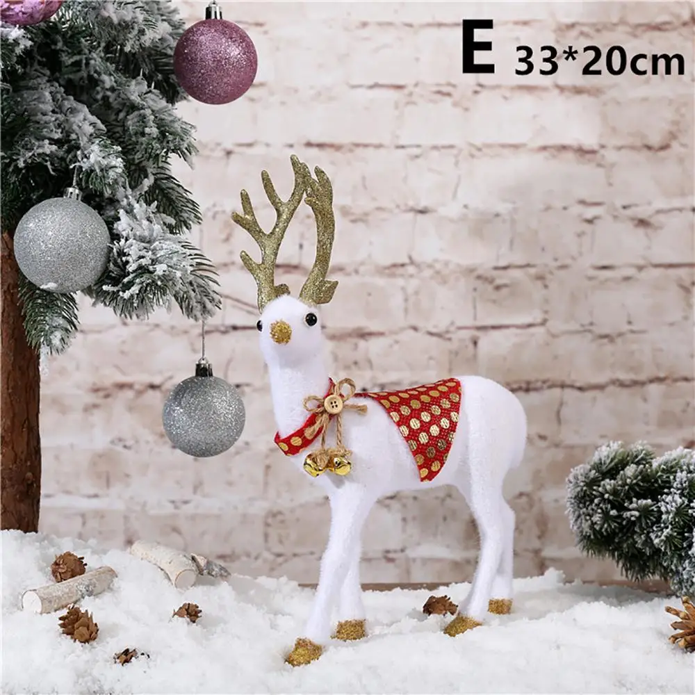 Рождественское украшение "Лось" Рождество Белый олень моделирование олень украшение дома лося кукла модель животного navidad подарок ozdoby swiateczne#5 - Цвет: Elk Ornament