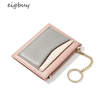 

[SH]Women Korean Version of The Mosaic Cute Student Wallet Multi-card Zipper Card ID Holders Package Keychain Small Wallet Purse