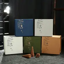 About35pc/коробка натуральная башня курильница для благовоний шишки полый буддизм Ароматические конусы полынь дерево арборвитае сандаловое дерево ароматерапия аромат