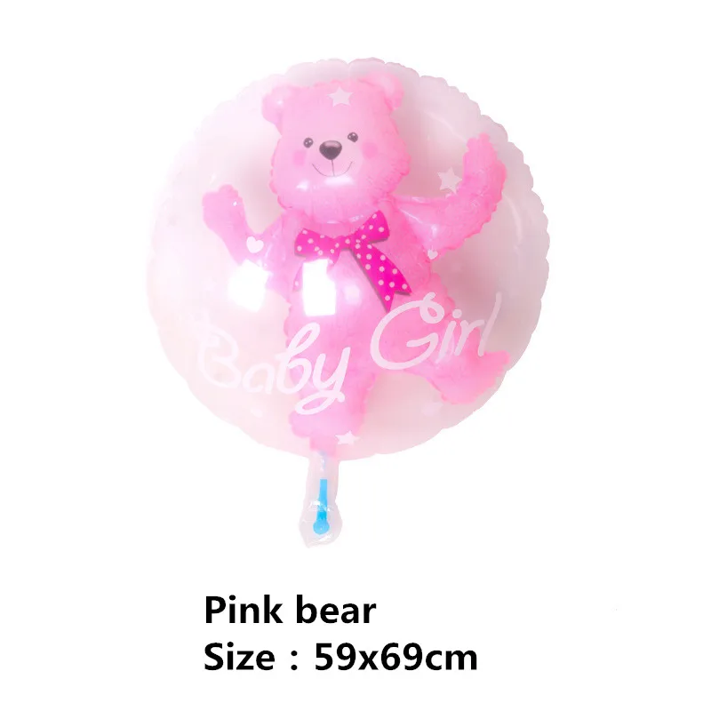 TE14-Pink 59*69 см большие воздушные шары в виде медведя из алюминиевой фольги с гелием для мальчиков и девочек, украшение для свадьбы, дня рождения, Классические игрушки - Цвет: TE14-Pink