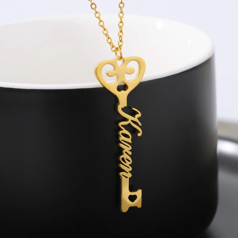 Custom Key Name Necklaces For Women Stainless Steel Choker Heart Infinity Love Key Necklace Femme Lover Christmas Jewelry Gift Hc4006F0Df2Bd4762988061C1D36999Ce6