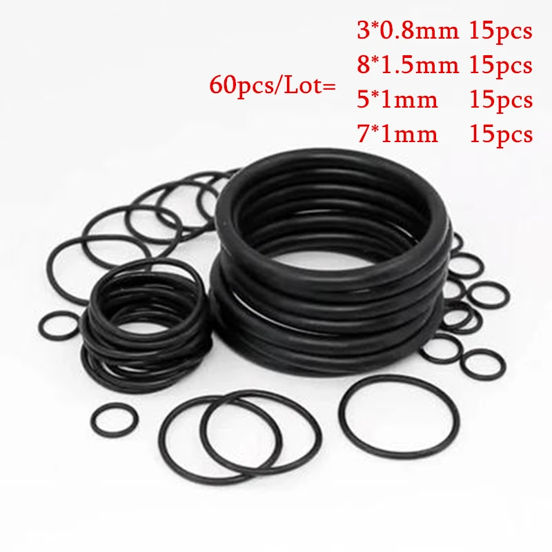60pcs/Bag 4 Size Durable Avoid Gas Leak Volatilize Rubber Sealing O-Rings Kit For Dupont Lighter Repair Service Upgrade Gadgets 3