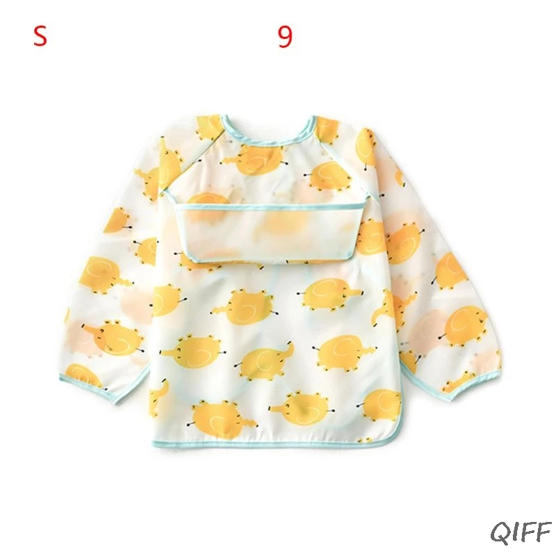 Милый детский халат; Водонепроницаемая рубашка для кормления; детские нагрудники с длинными рукавами - Цвет: 5