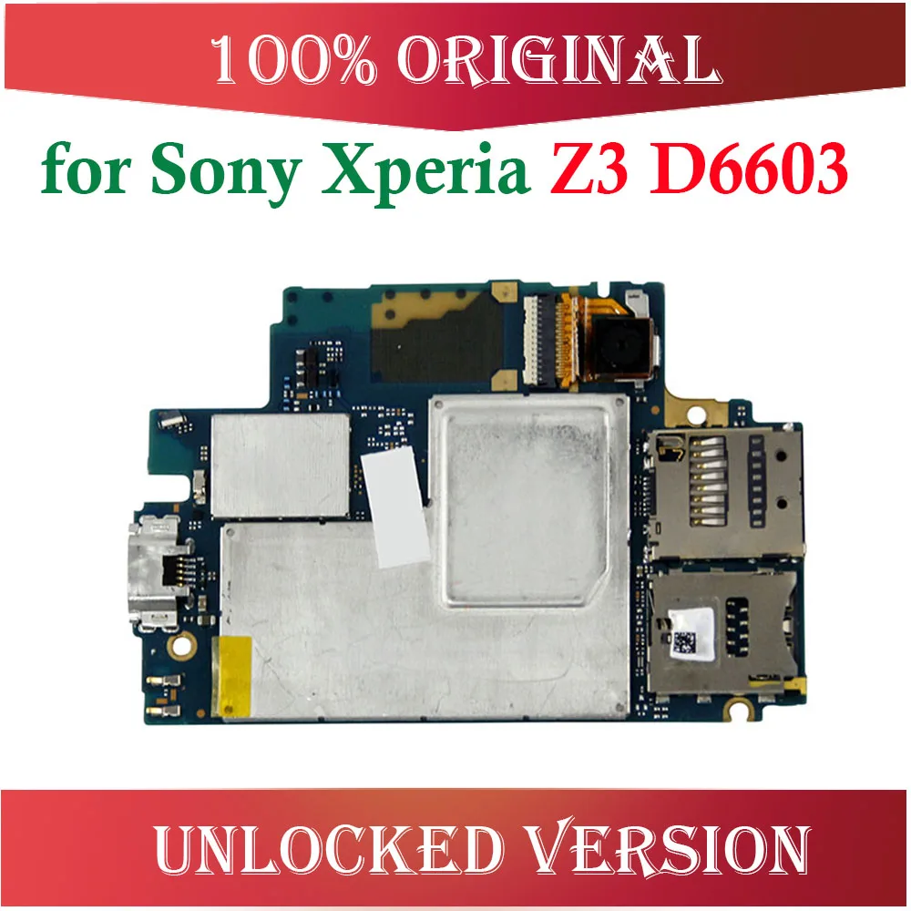 Оригинальная разблокированная материнская плата для sony Xperia Z3 D6603, 16 ГБ для sony Z3 D6603 логическая плата с системой Android