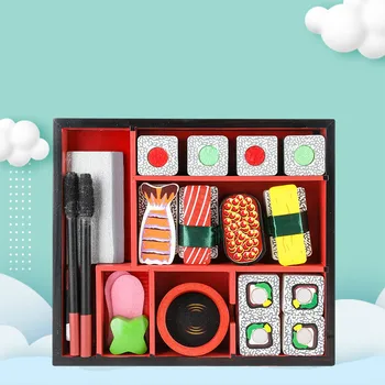 

Wooden Toy Simulation Japan Sushi fast food box set Food Cuisine Set Pretend Play Kitchen set for kids Kitchen Toys for Children