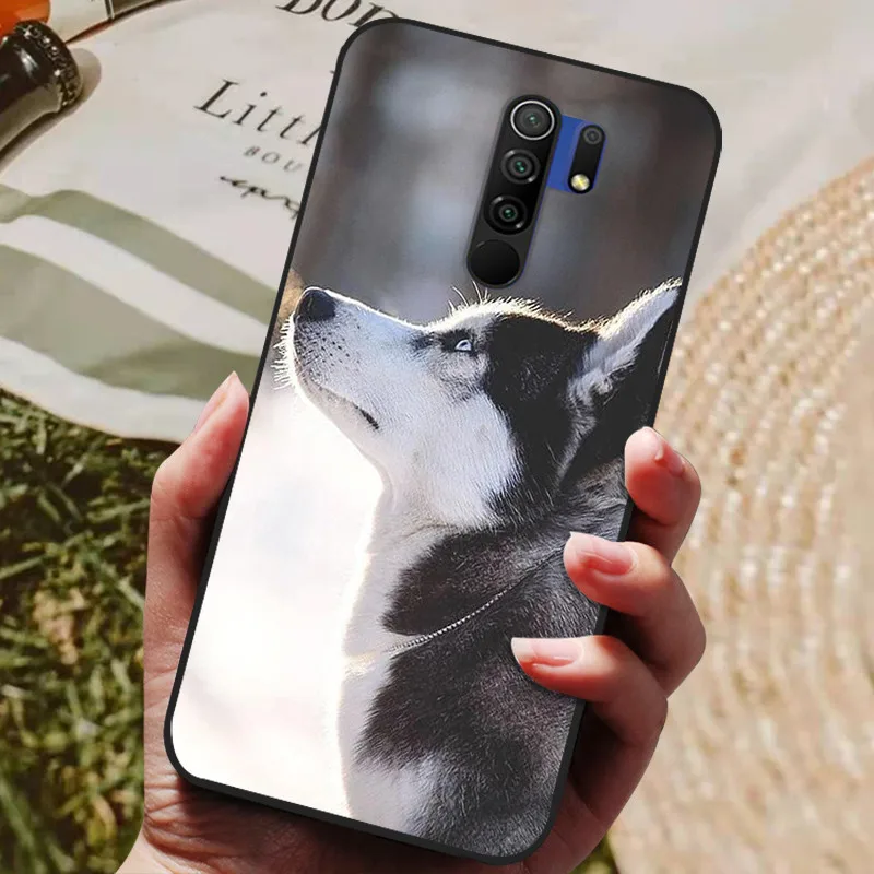Cat & Flower Wolf Design Silicone Shockproof Phone Case - Red