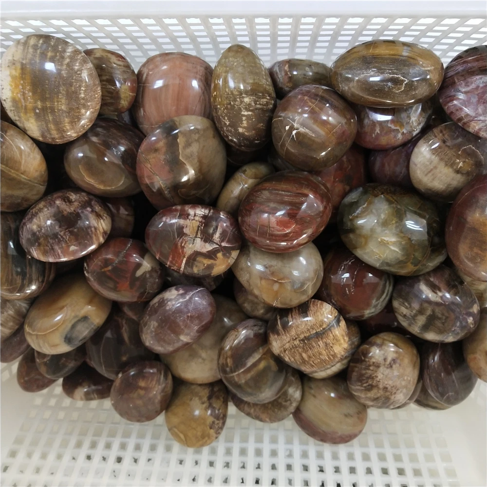 Горячая рейки драгоценный камень ручная резьба Fossil Jade пальмовые камни для энергии и подарков ZX