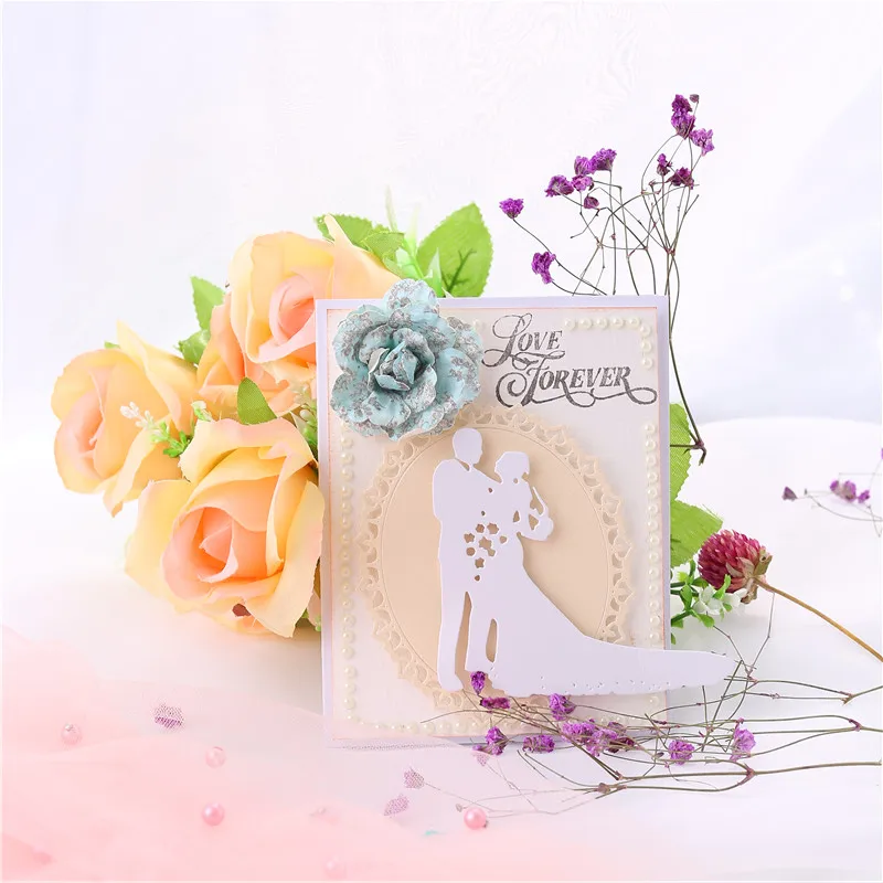 

CJCrafts Wedding Dies Metal Cutting Dies New 2019 for Card Making Scrapbooking Dies Embossing Stencil Craft Frame Couple Dies