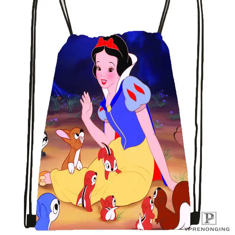 CustomSnow White Seven Dwarfs#1 походная сумка на шнурке милый рюкзак для детей(черная спинка) 31x40 см#180531-02-34 - Цвет: Drawstring Backpack