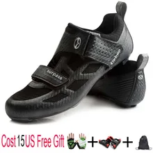 Tiebao Триатлон Профессиональная Мужская обувь для велоспорта дышащая шоссейная велосипедная обувь с самоблокирующимся замком гоночные спортивные кроссовки zapatillas