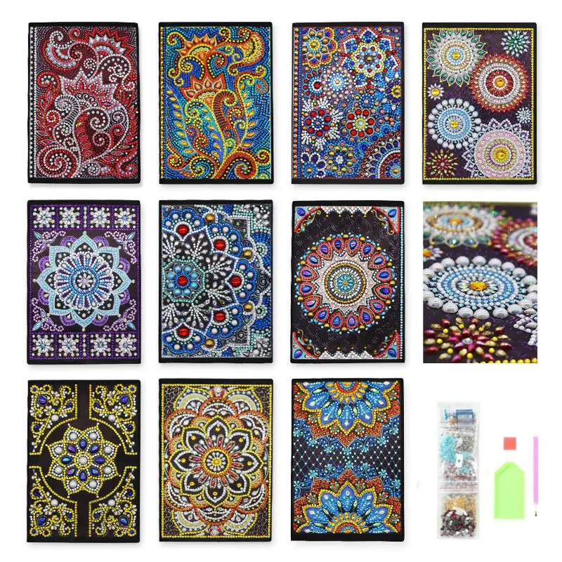 

Flower Pattern Notebook DIY Diamond Painting Special Shaped Notebook Diary Book A5 Embroidery Cross Stitch Craft Gift