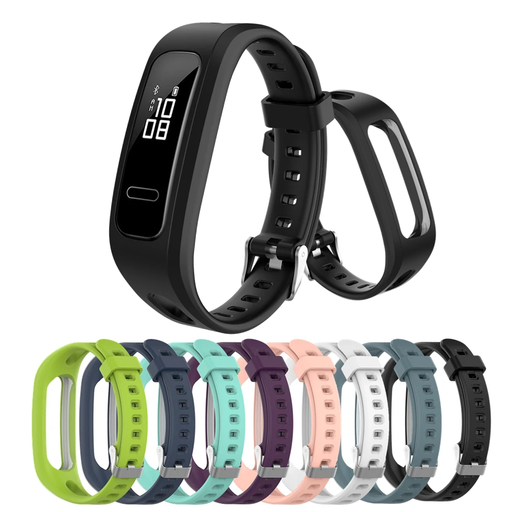 Para huawei banda 3e & 4e pulseira de pulso para honor band 4 running versão pulseiras relógio inteligente acessórios silicone macio