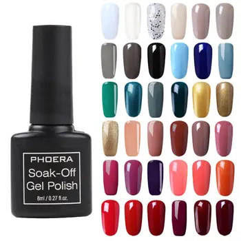 

Phoera 48 Colors 8ml UV LED Nail Gel Polish Soak off Varnish Base Top Color Coat Nail Polish Nail Art Tool