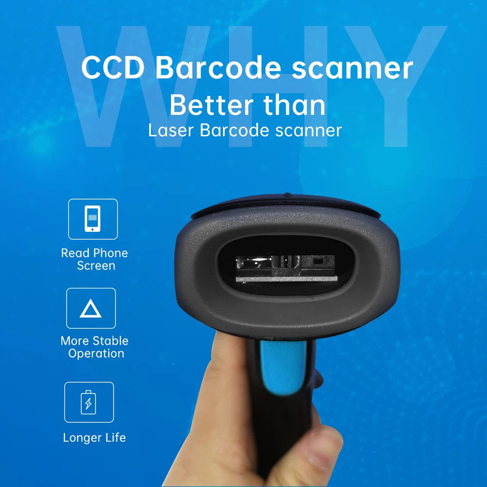 USB Wired CCD 2.4G Bluetooth Barcode Scanner Automatic Sensing Scanning 1D 2D QR Bar Code Reader for Mobile payment