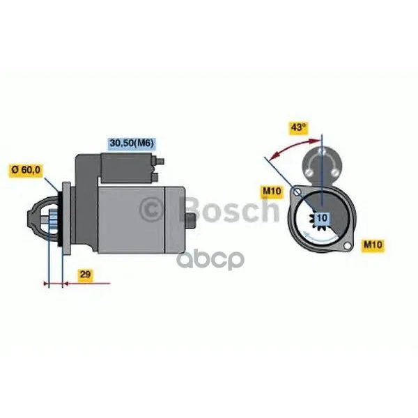 Стартер 12v 1.1kw Bosch арт. 0001107461