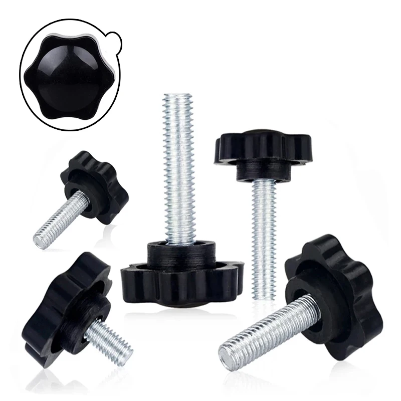 5/10pcs M5 M6 M8 Thread Star Shaped Head Clamping Screw Bolt Knob For Industry Equipment Plastic Carbon Steel | Обустройство дома