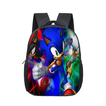 

12 Inch Cartoon Sonic Mario Bros Backpack Boys Girls Chirldrens Schoolbags Kids Toddler Backpack Infantil Mochila