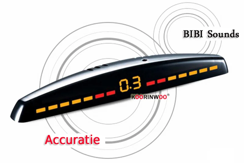 Koorinwoo, светодиодный автомобильный экран, датчик парковки, разноцветный набор, 4 зонда, Автомобильный Обратный радар, Парктроник, слепой Индикатор оповещения