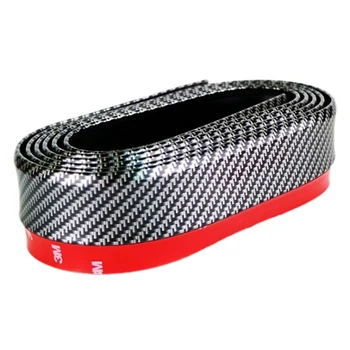 

For Car bumper Strip Hot Sale 2.5M*6CM Soft Carbon Fiber Car Rubber Bumper Strip Outside Bumper Exterior Front Bumper Lip