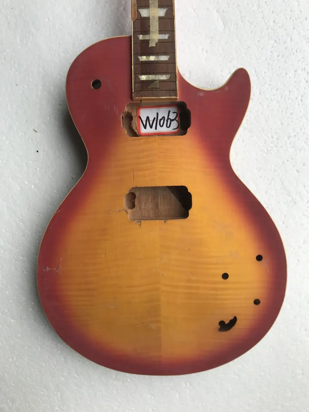 

Professional DIY (Not New) Electric Guitar Tiger Maple Top without Hardwares in Stock Free Shipping W1063