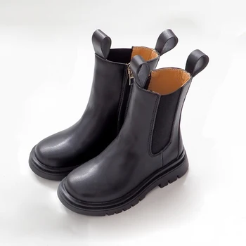 

Children Chelsea Boots Casual Autumn Winter PU Leather School Boy Shoes Fashion In Snow Boots 2020 NEW Kids girls Martin Boots