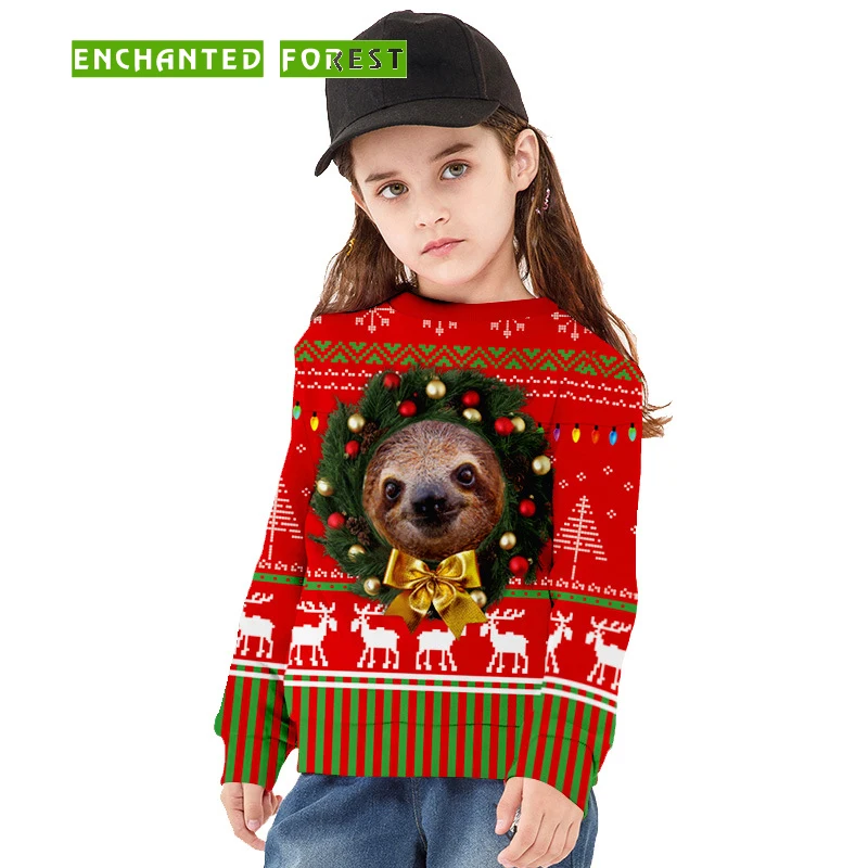

Children's sweater autumn and winter new children's clothes 3D digital printing round neck long-sleeved sweater Kids sweatshirt