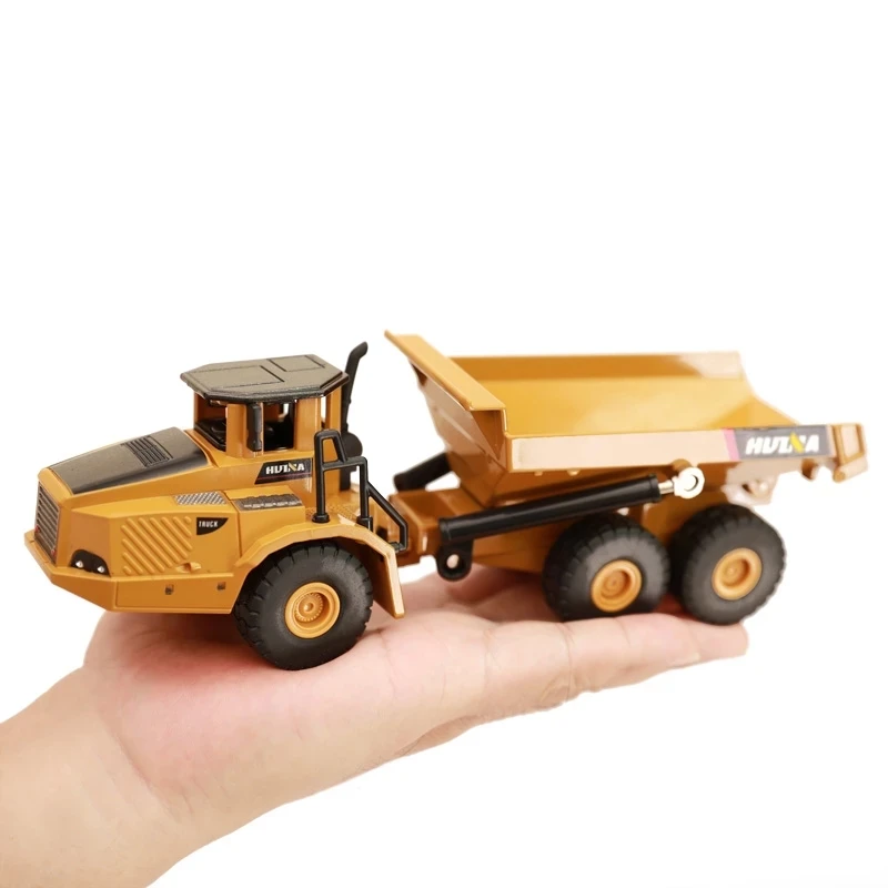 HUINA 1:50 Dump Truck Excavator Wheel Loader Diecast Metal Model Construction Vehicle Toys For Boys Christmas Birthday Gift Car