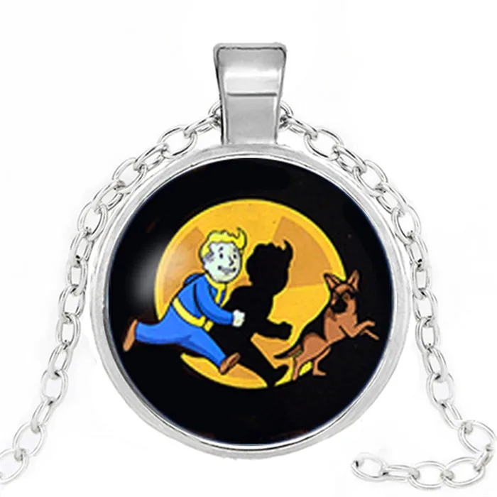 Новинка, ожерелье Fallout Nuka Cola llavero из стекла и сплава, мужское и женское ожерелье с подвеской, модное ювелирное изделие, рождественские подарки - Окраска металла: 9