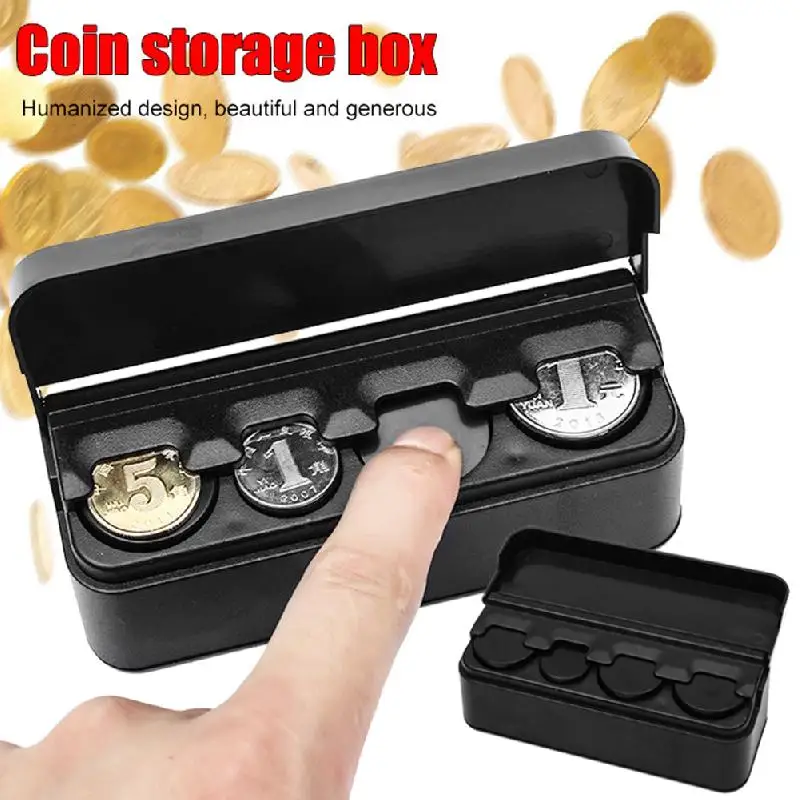 

1Pcs 11.5*4*3.5 Car Storage Bag Plastic Pocket Retractable Broken Coin Box Durable and Creative Black Wallet Holders Storage Box