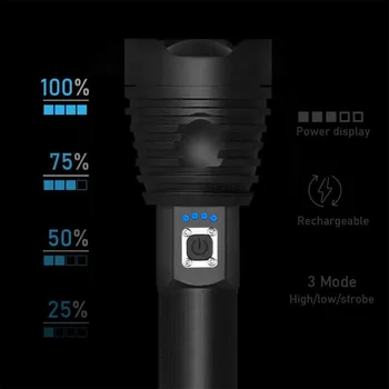 

best selling 2020 products Powerful 2500 Lumens XHP90 Zoom Flashlight LED USB Rechargeable Torch support dropshipping